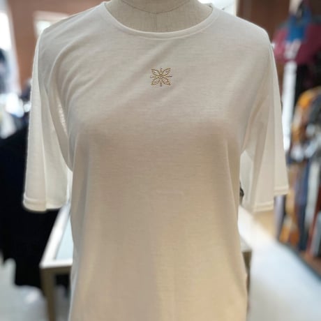 T/CラインストーンクールネックTシャツ/Cee asquait【半額以上割引】