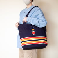 【帆布】獅子舞ストライプトートバックM