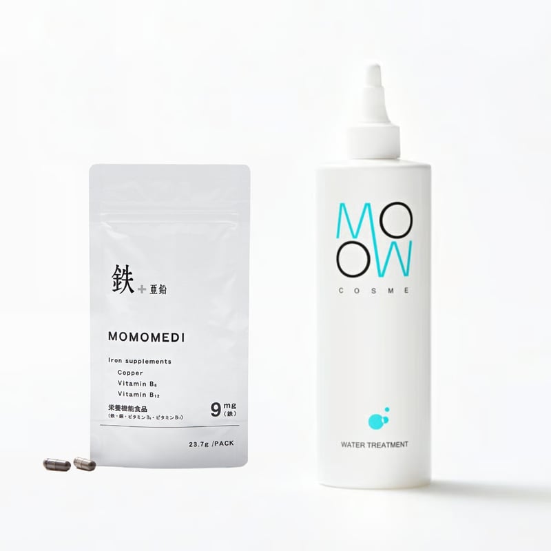 美容液 momo 定期】鉄+亜鉛 MOMOMEDI＋ウォータートリートメント 400ml SET | MOMO