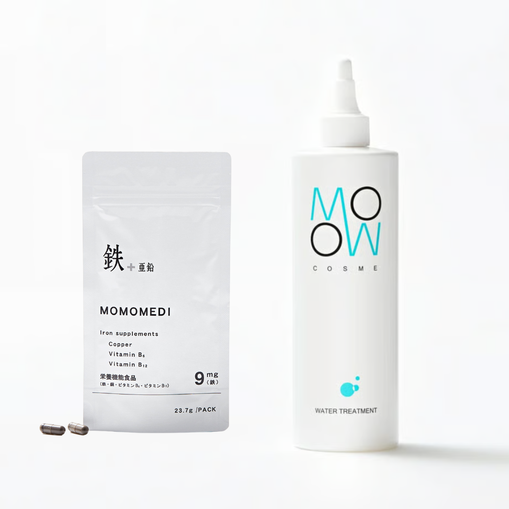 me. ウォータートリートメント 3個セット 定期】鉄+亜鉛 MOMOMEDI＋ウォータートリートメント 400ml SET | MOMO