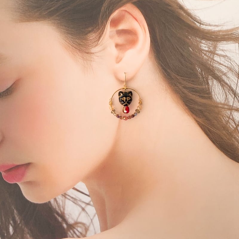 ペイントビーズ♡ マーメイド 樹脂薔薇 ピアス/イヤリング