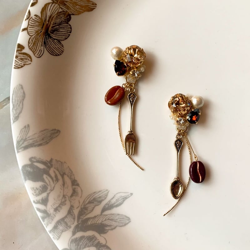 Coffee Time』コーヒー豆とアンティーク カトラリーの2wey