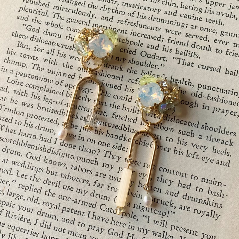 one of a kind 〜Crystal & Czech beads〜 (lime)』ク