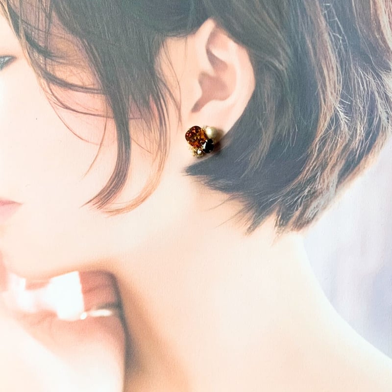 タイムレスパーリーGold coffee bean an：ピアス タイムレスパーリーGold coffee bean an：ピアス TIMELESS PEARLY