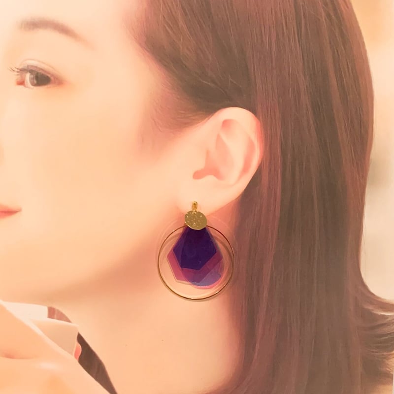 オーロラと光の輪』（ブルー×パープル）キラキラビニールとリングの