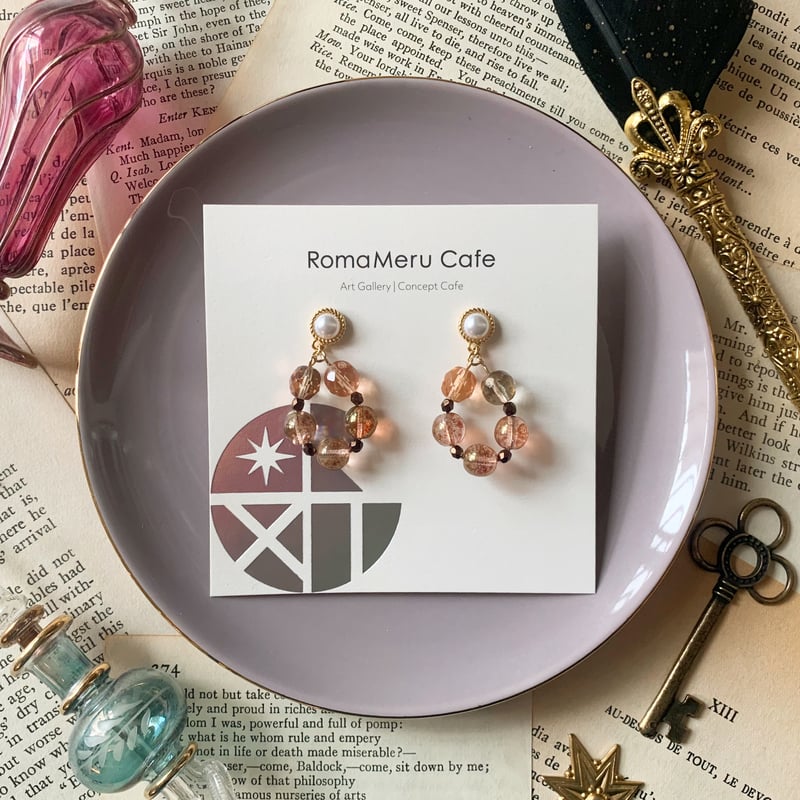one of a kind 〜Czech beads〜 (pink & brown)』チェコ
