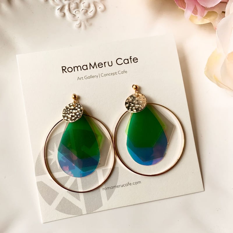 skygray様 オーロラプルームアゲート ピアス skygray様 オーロラ