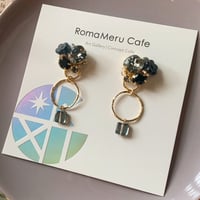 『one of a kind 〜Crystal & Czech beads〜 (black)』クリスタル & チェコビーズ 一点物 2way ピアス/イヤリング (ブラック)