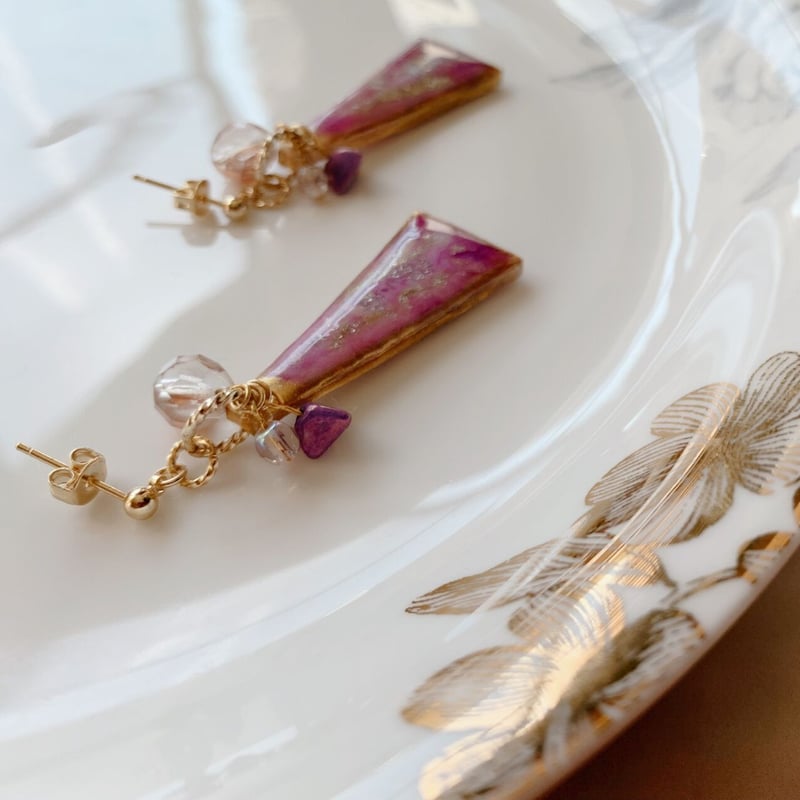 135】瑪瑙のようなピアス／イヤリング