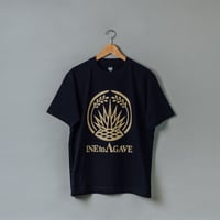 稲とアガベ　黒/白　プリントTシャツ（ロゴ大）