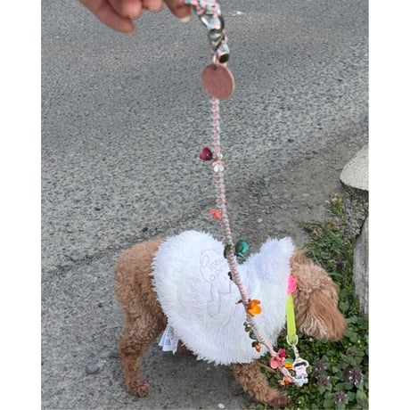 お花が咲いたよ 小型犬用リード─送料無料・名入れチャームプレゼント！─