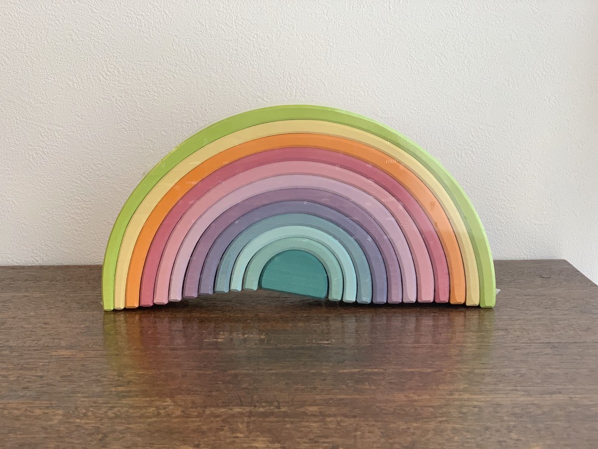 グリムス 半円盤・レインボー 積み木 虹色 ディスク型 1歳〜 | Pay ID 木製虹型積み木セット　グリムス　大