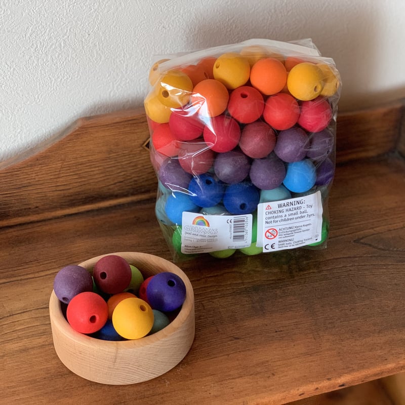 GRIMM'S/グリムス社 木製カラービーズ 180個