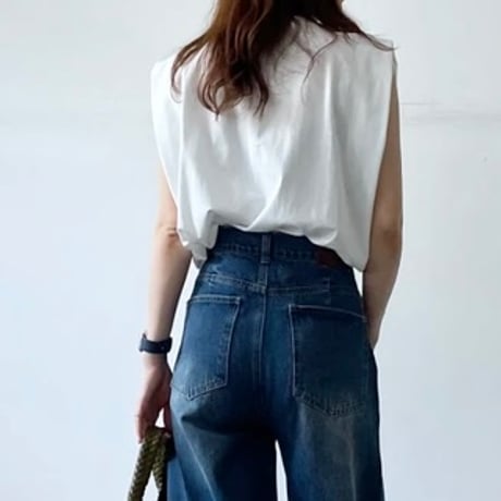 ショルダータックTシャツ/チャコール