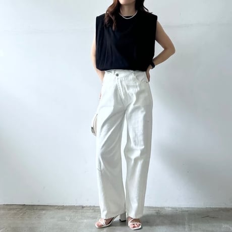 ショルダータックTシャツ/チャコール
