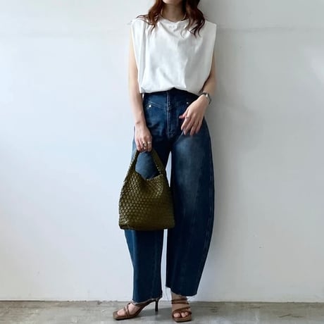 ショルダータックTシャツ/チャコール
