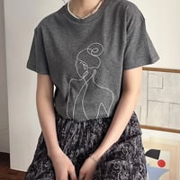 大人刺繍Tシャツ/チャコール