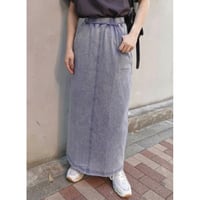 カットデニムＩラインスカート/グレーブリーチ