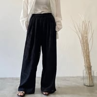 レースタックワイドパンツ/ブラック