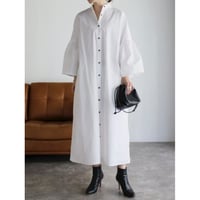 パラシュートスリーブシャツワンピース/オフ