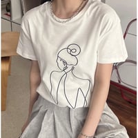 大人刺繍Tシャツ/ホワイト