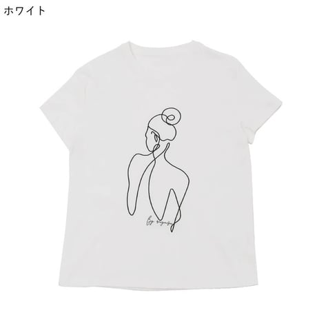 大人刺繍Tシャツ/チャコール
