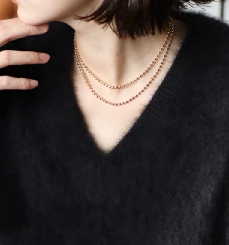 ボールチェーンロングネックレス/ゴールド | FMS STORE