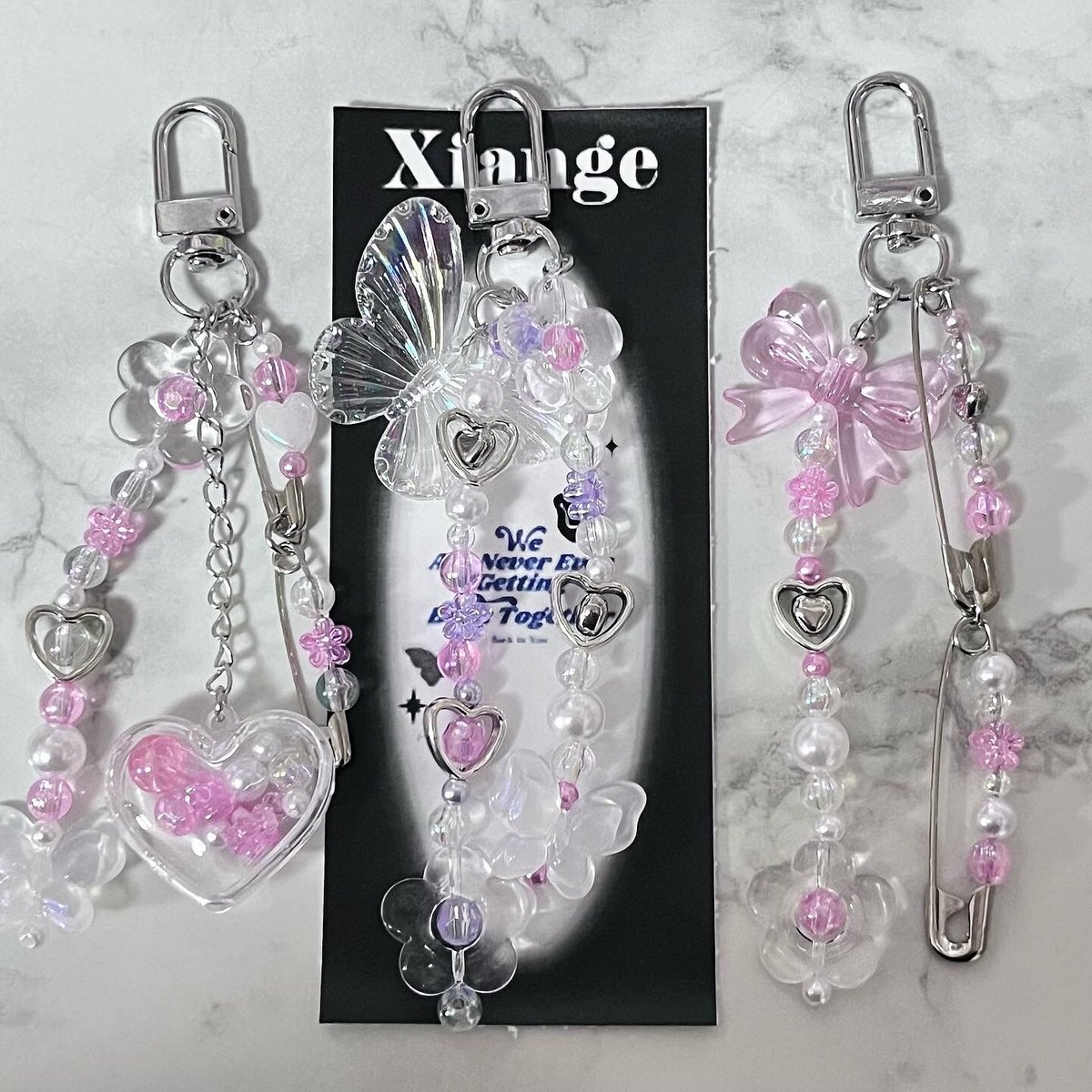 🦋バタフライビーズキーホルダー | Xiange