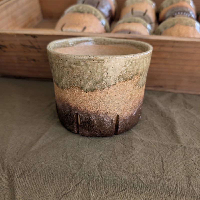 伊賀焼 オリジナルスリット入り陶器鉢 約4号 | 多肉植物カット苗の通販