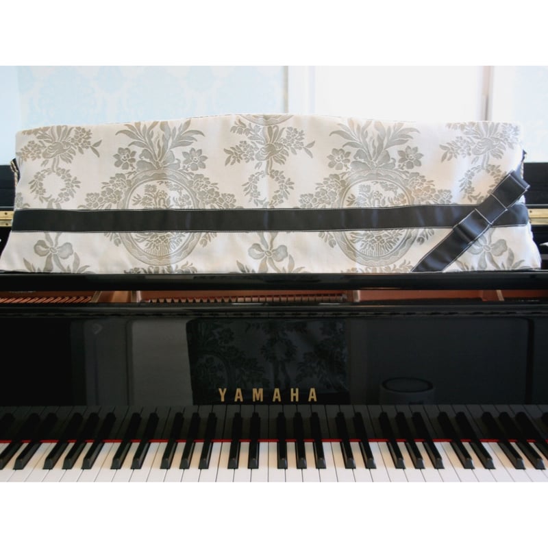 Couture MiMi 】グランドピアノ 譜面台カバー（グレー×黒）グランド