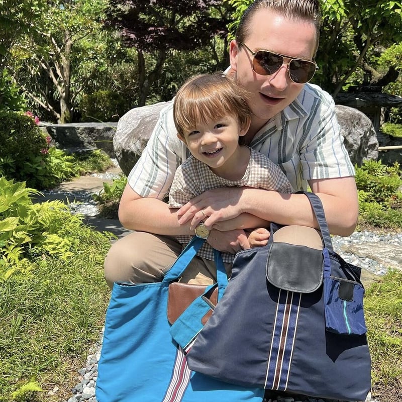 Couture MiMi 】MiMiターコイズブルー フタ付きトートバッグ お稽古