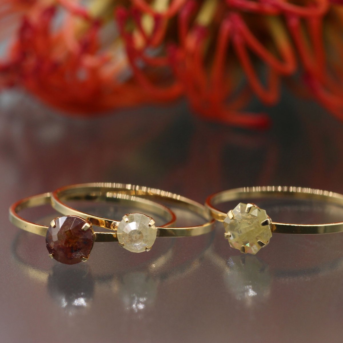 イエローダイヤモンド ローズカット リング 【13号】 K18 | Tao  