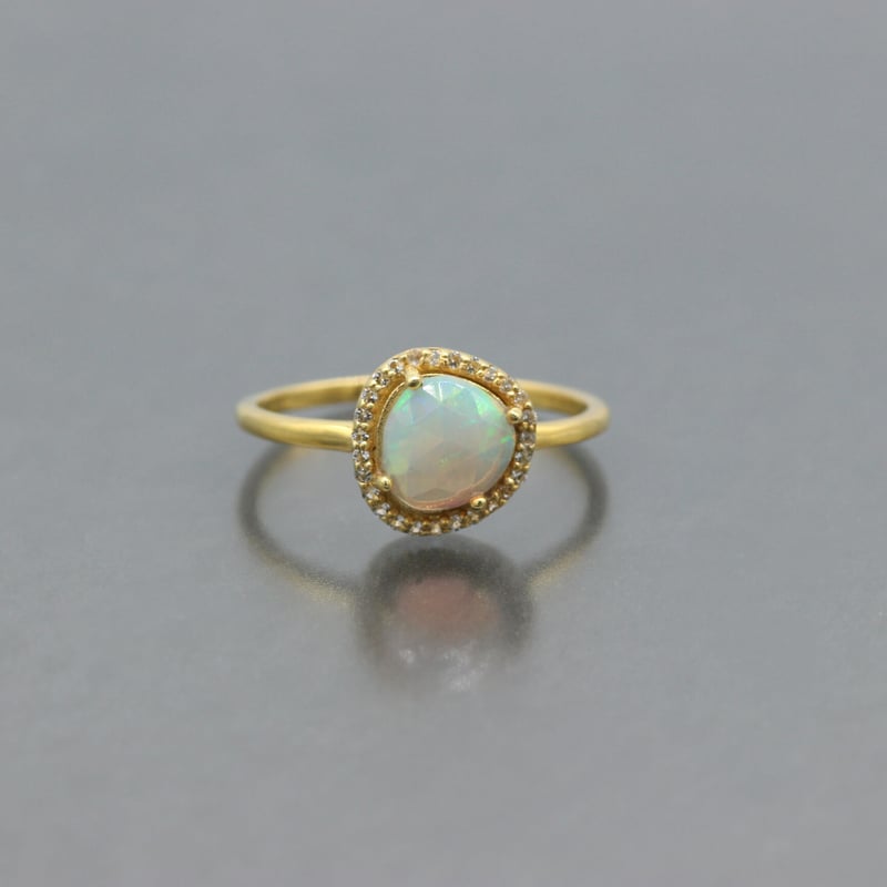 高品質 プレシャスオパール 16mm トルマリン 925 リング 指輪 9.5号 大きめインパクト☆プレシャスオパール シルバーリング1058