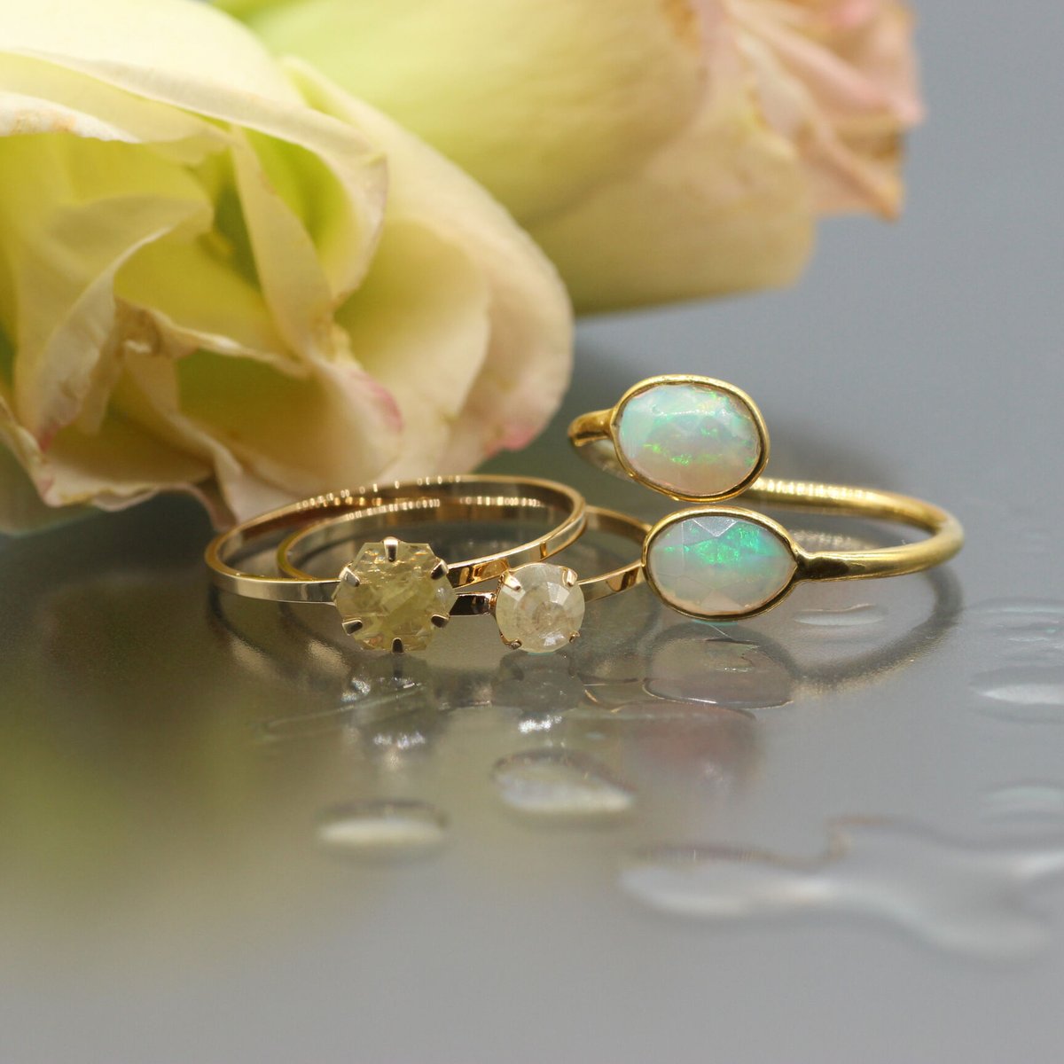 イエローダイヤモンド ローズカット リング 【13号】 K18 | Tao