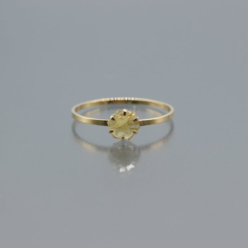 秋桜 イエローダイヤモンド フラワー リング k18 ローズカット 秋桜