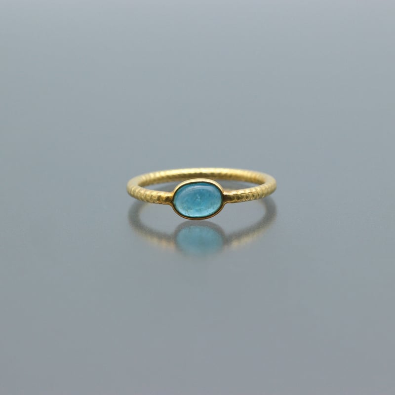 ビズー　Bizoux K10YG ネオンブルーアパタイト　リング　アナイス　9号 ビズー公式】アパタイト ラウンドカット K18(18金) リング