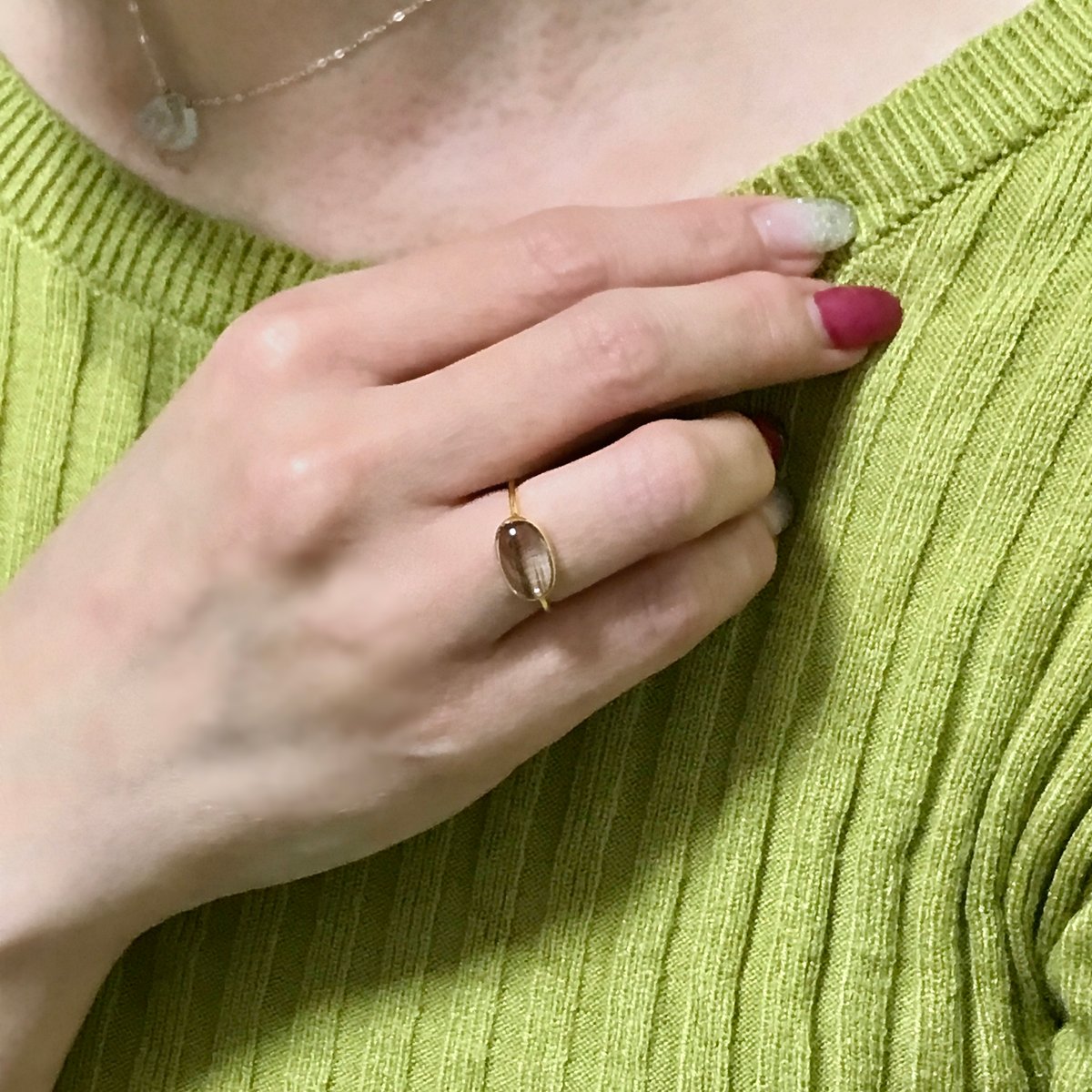 4レインボースキャポライトリング【12号】 Silver925×18KGP