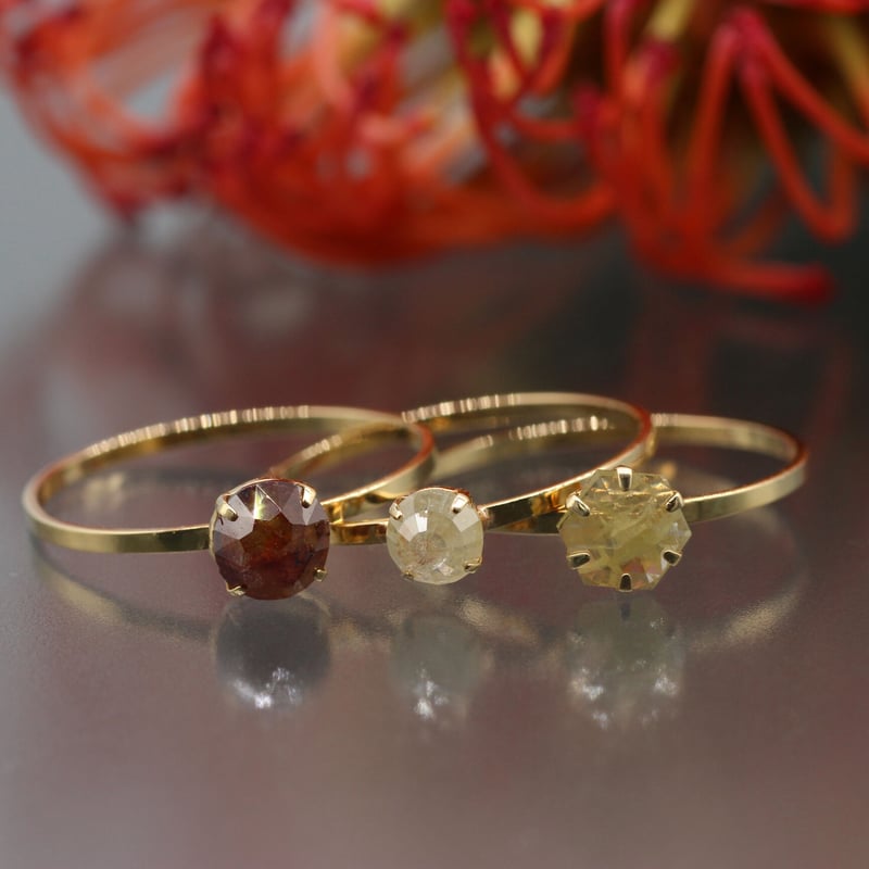 秋桜 イエローダイヤモンド フラワー リング k18 ローズカット 秋桜 イエローダイヤモンド フラワー リング k18 ローズカット