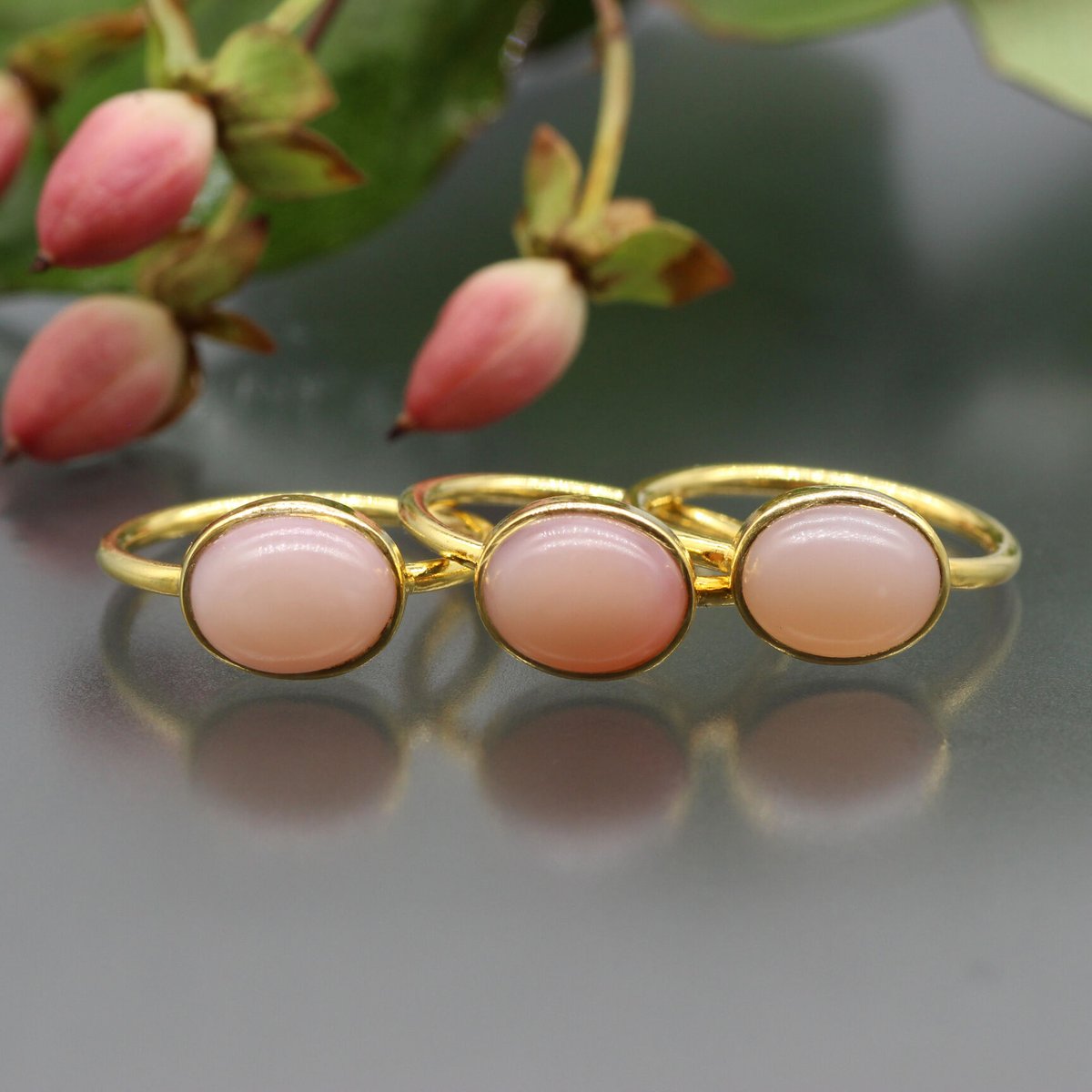 ピンクオパールリング Pink Opal Pt900ピンクオパール ダイヤモンドリング (NO.128378