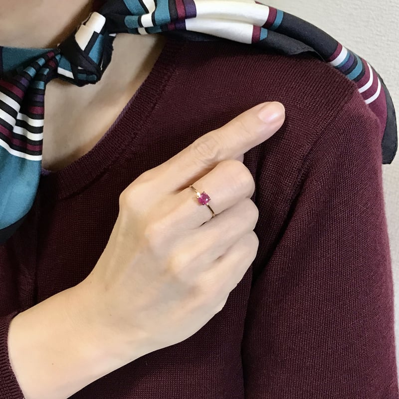 目玉商品!ルビーリング スクエアカット【13号】 Silver925 目玉商品!ルビーリング スクエアカット【13号】 Silver925