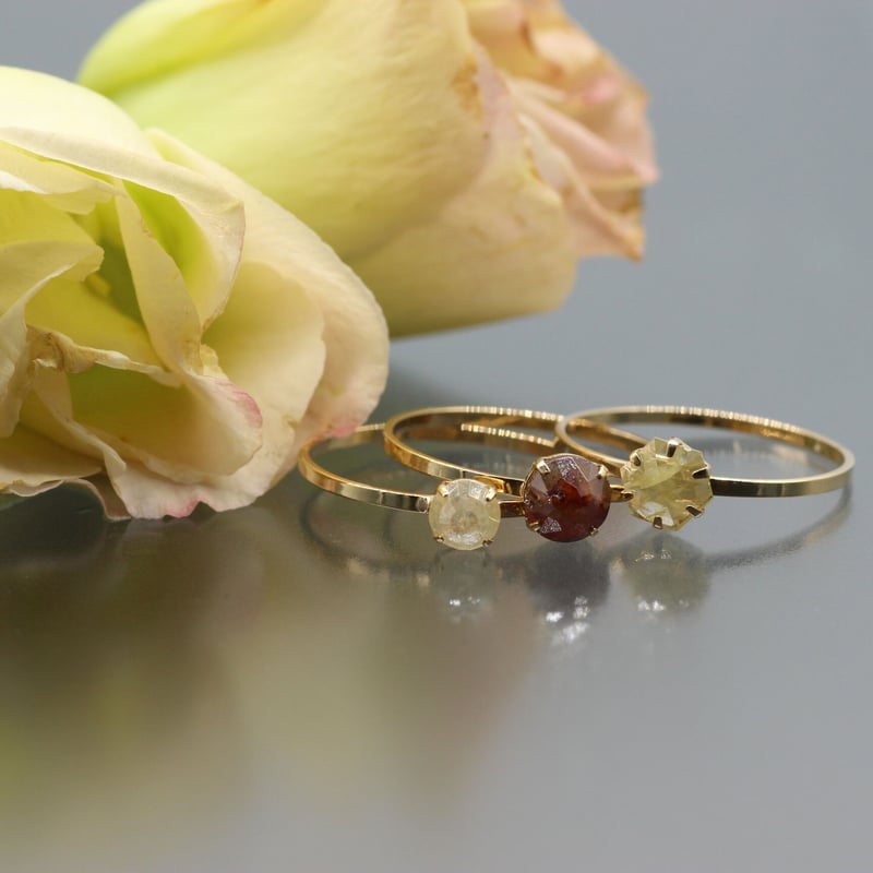 イエローダイヤモンド ローズカット リング 【13号】 K18 | Tao