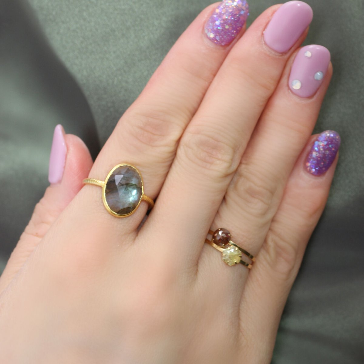 イエローダイヤモンド ローズカット リング 【13号】 K18 | Tao