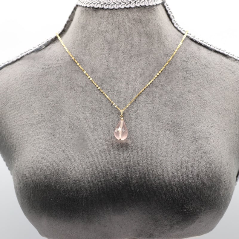 ローズクォーツ ネックレス ブリオレットカット | Tao ～天然石