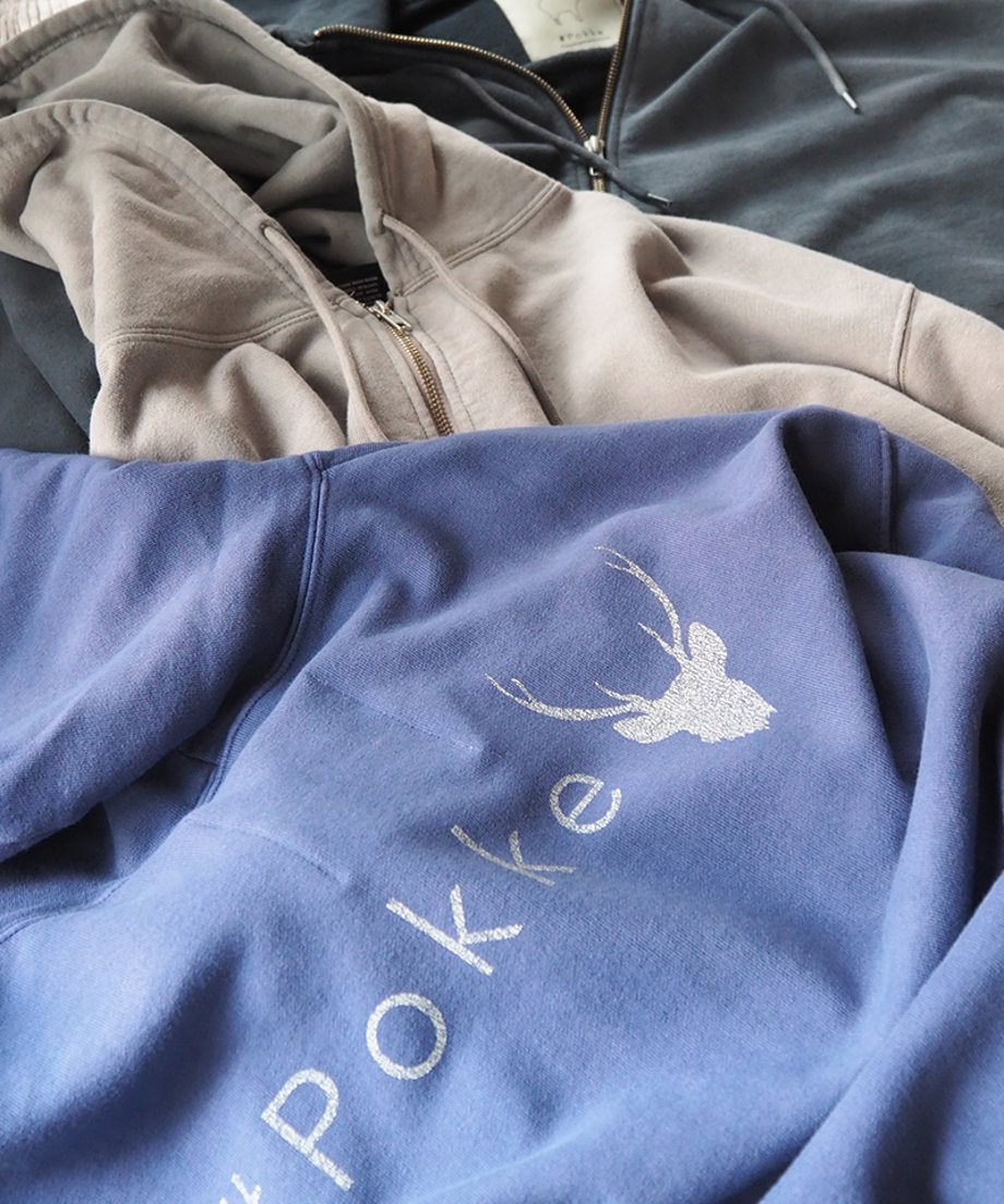 #Pokke 日焼け加工裏毛パーカー