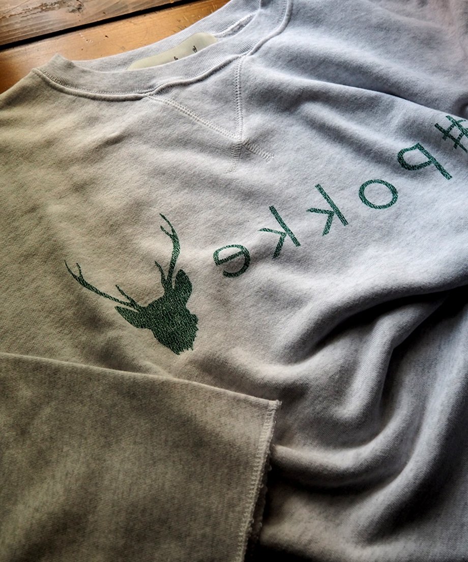 #Pokke プリントピグメント染めスウェット