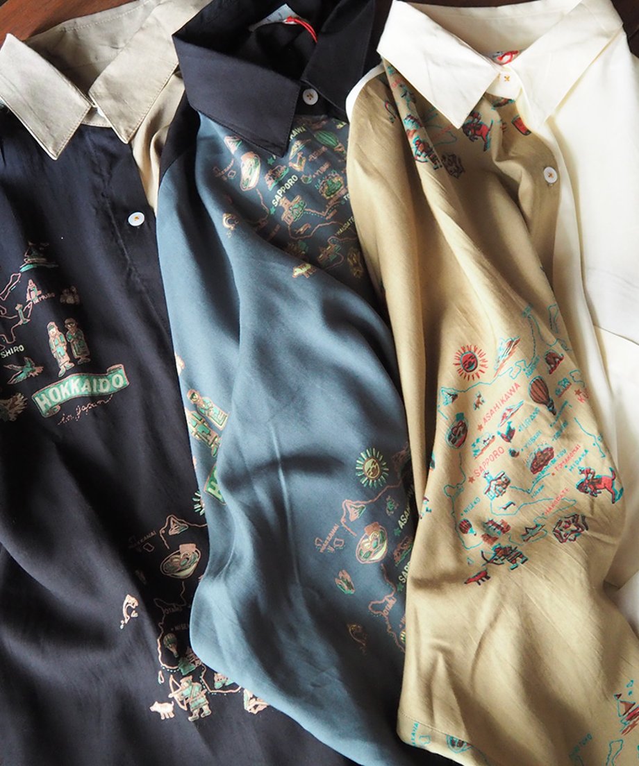 #Pokke 総柄ワイドシャツ