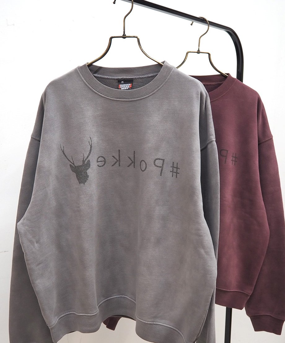 #Pokke 日焼け加工プリントクルーネック