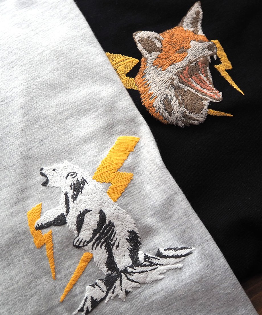 #Pokke 刺繍風プリントロンT