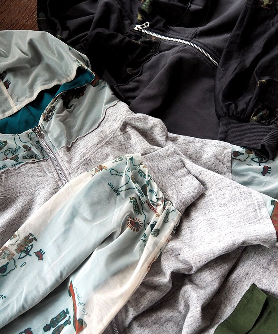 #Pokke 北海道総柄ソフトチュールZIPパーカー