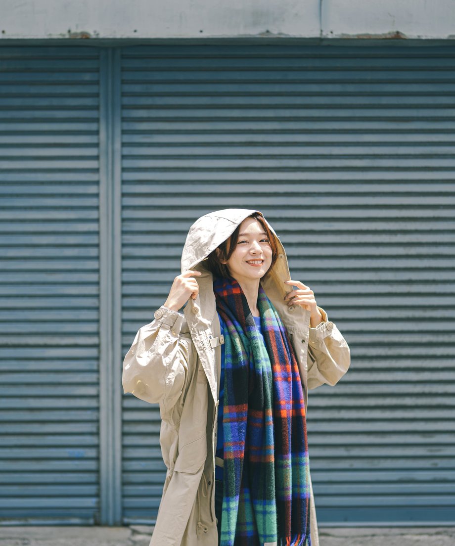 ウールチェックストール